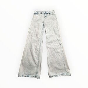 Love‎ Soho Wide Leg Jeans Womens 3 Light Blue Acid Wash High Rise Flare